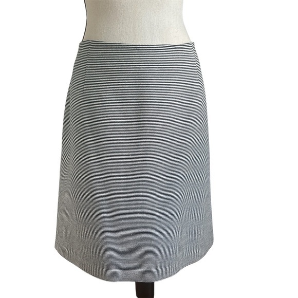 Talbots Stripe Pencil Skirt Navy Blue and White Textured Plus size 18W Petite - Picture 1 of 15